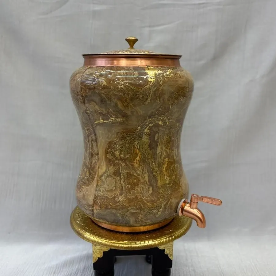 Copper Damru Matka (10 Litre) with Tap