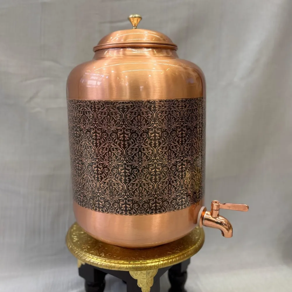 Copper Royal Antique Matka (12 Litre) with Tap – Vintage Finish
