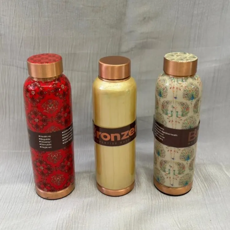 Designer Copper Water Bottles (Printed Graphics)
