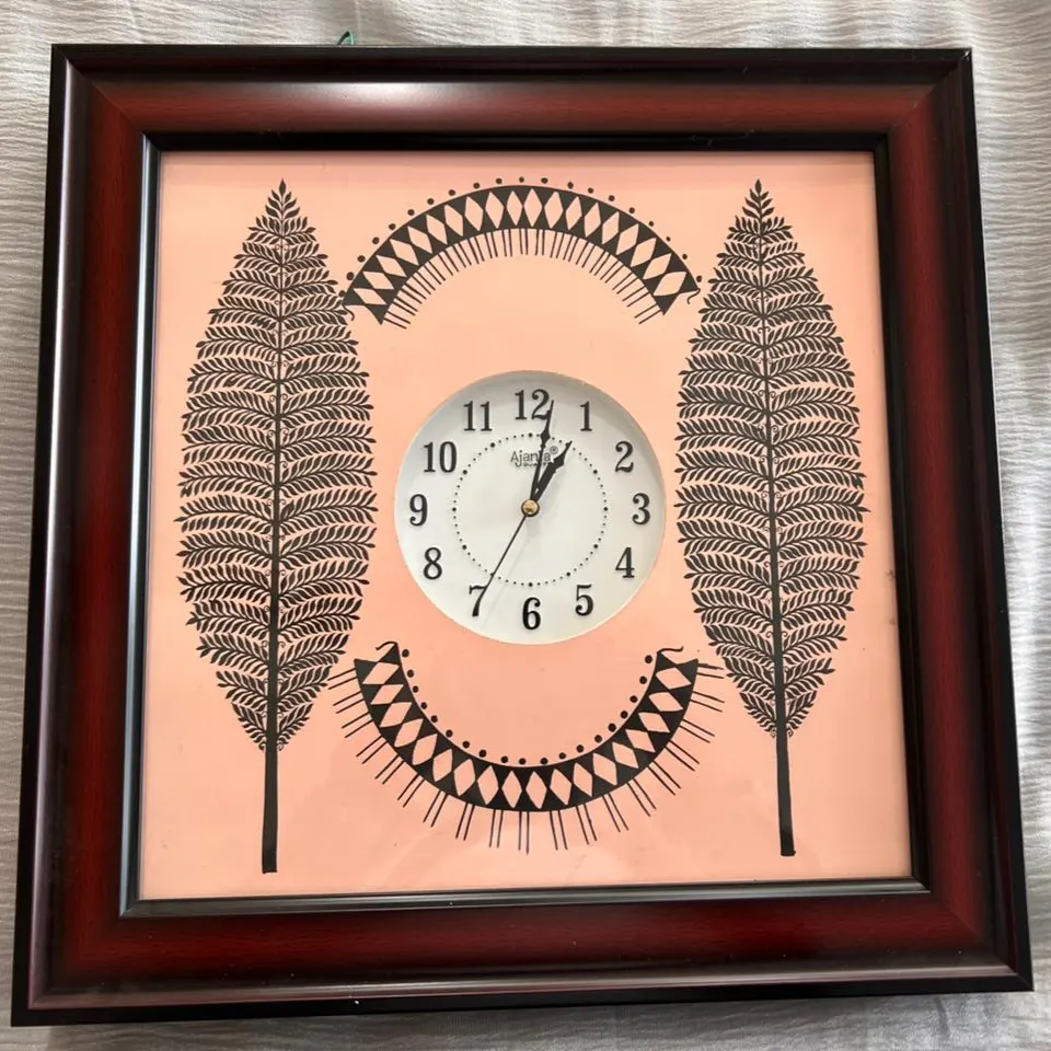 Designer Wooden Wall Clock (16.2 Inch) | Ethnic Art Frame