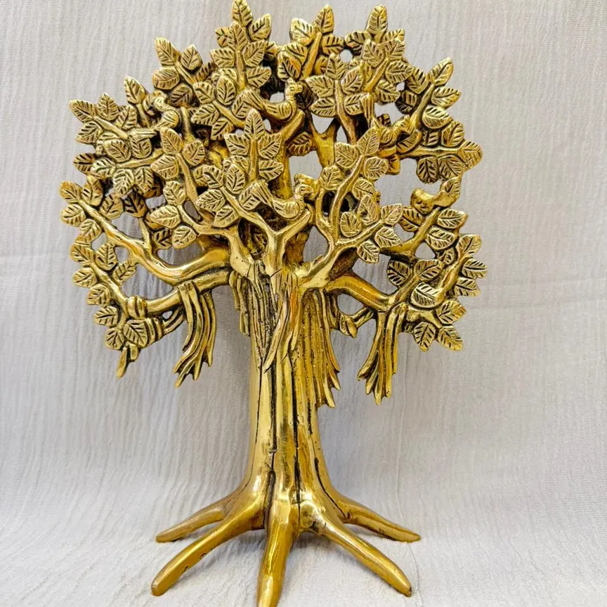 Kalpavruksha Brass Tree Idol (11.5 Inch) | Divine Wish-Fulfilling Tree