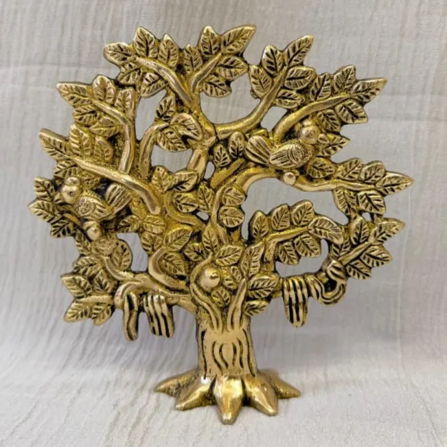 Kalpavruksha Brass Tree with Birds (6 Inch)