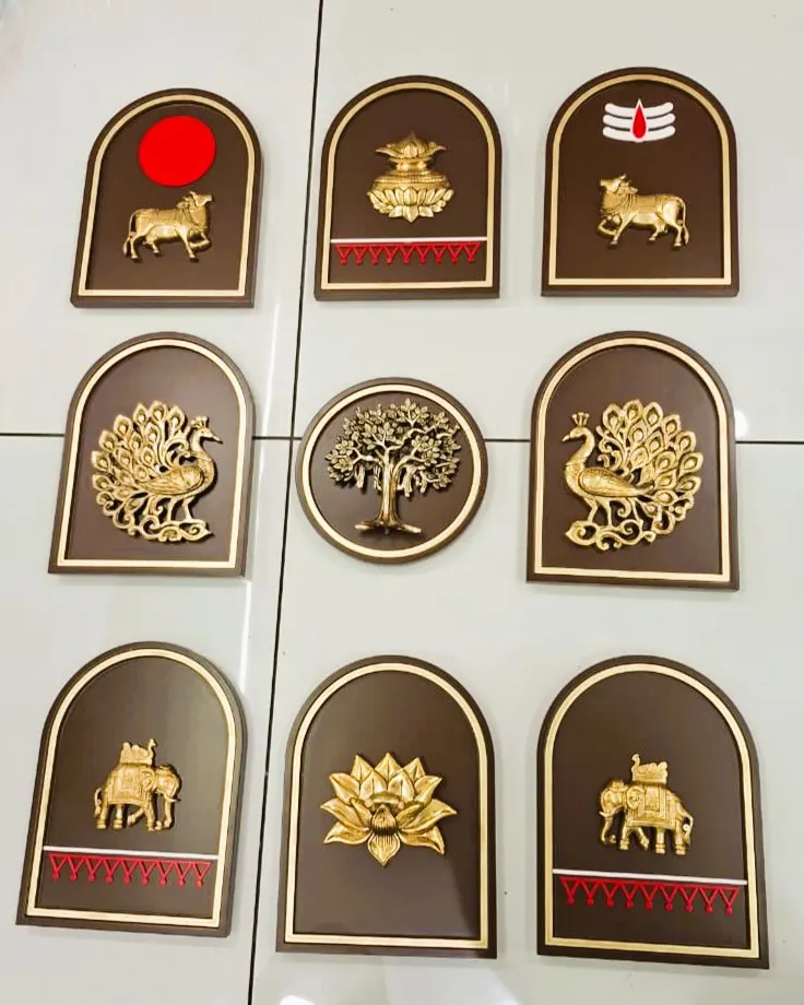 Exclusive Brass Wall Decor Collection - 9 frames
