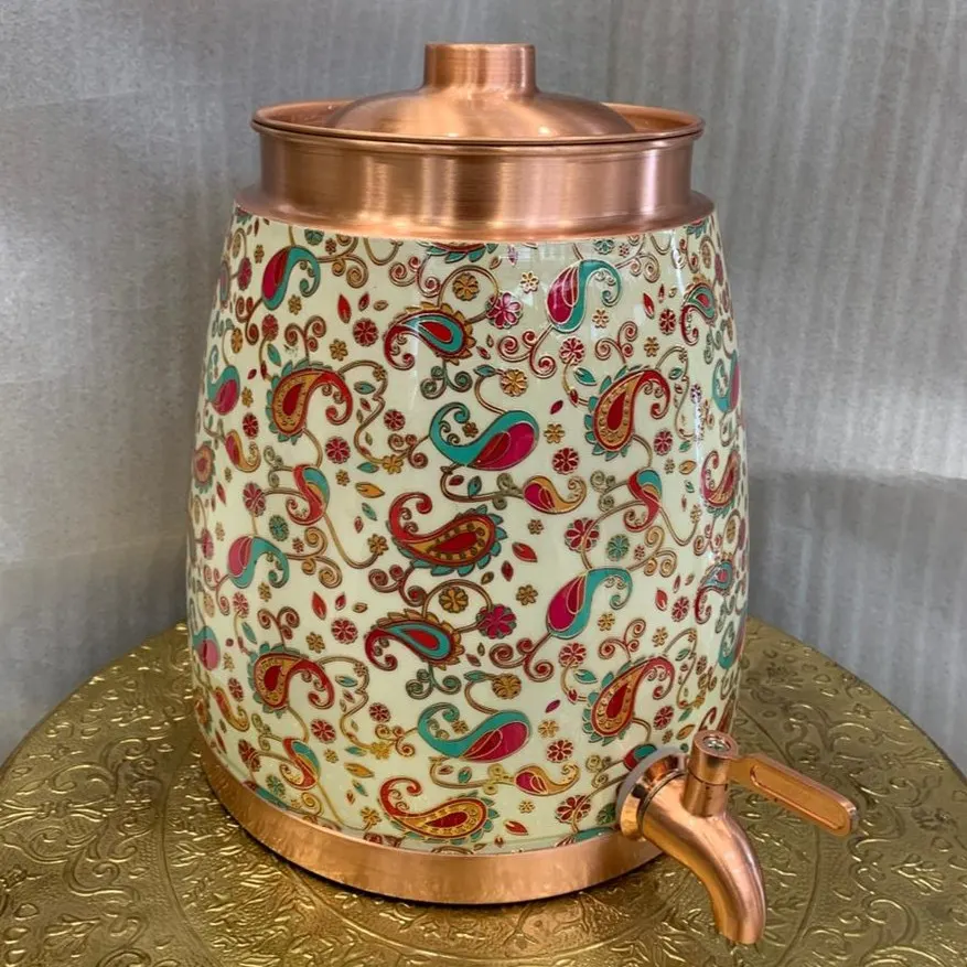 Premium Copper Water Dispenser with Paisley Design
