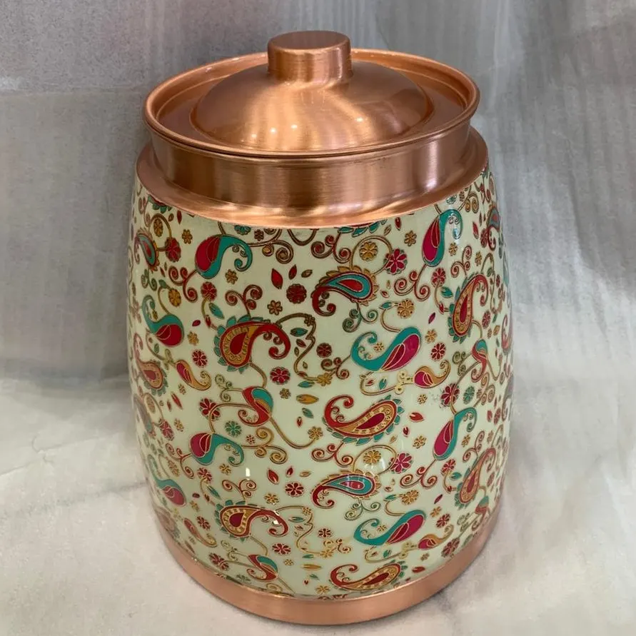 Premium Copper Water Dispenser with Paisley Design product image
