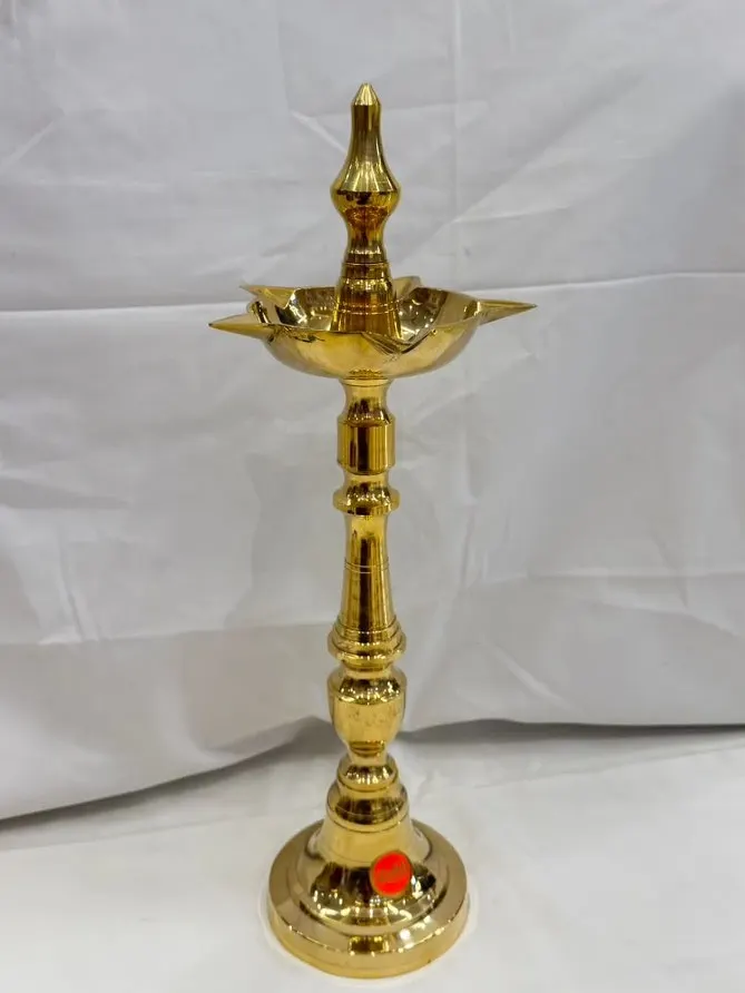 Pure Brass Nilavilakku (Traditional Kerala Deepam) – Handmade Brass Oil Lamp