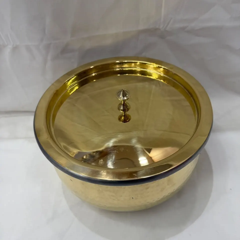 Pure Brass Tapper Handi with Lid | Lead-Free Traditional Brass Cooking Pot product image